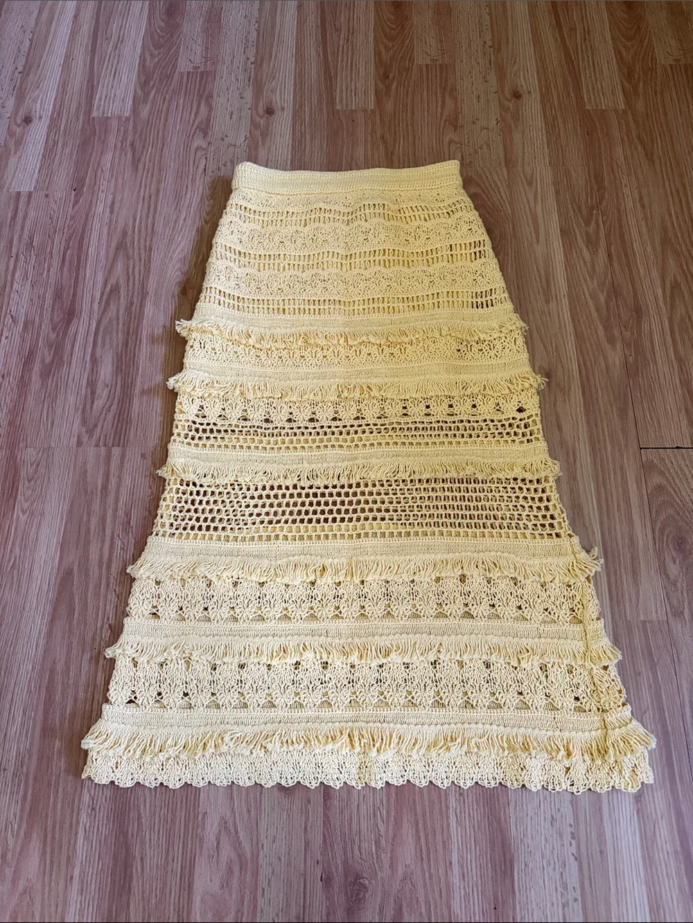 NWT Maje Juarez Crochet-Cotton Knit Midi Skirt Size 36 - Small